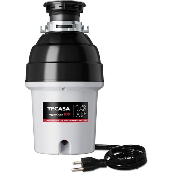 TECASA 1.0 HP Continuous Feed Garbage Disposals with Power Cord