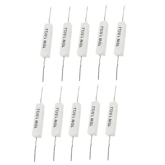 1.0 Ohm 10W Wirewound Ceramic Cement Resistor 10 Pcs