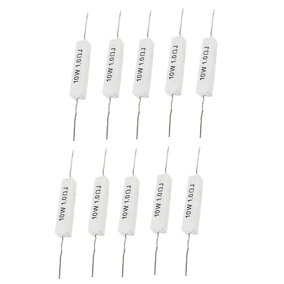 1.0 Ohm 10W Wirewound Ceramic Cement Resistor 10 Pcs