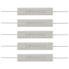 1.0 Ohm 10W Wirewound Ceramic Cement Resistor 5 Pcs