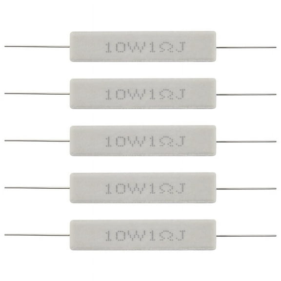1.0 Ohm 10W Wirewound Ceramic Cement Resistor 5 Pcs
