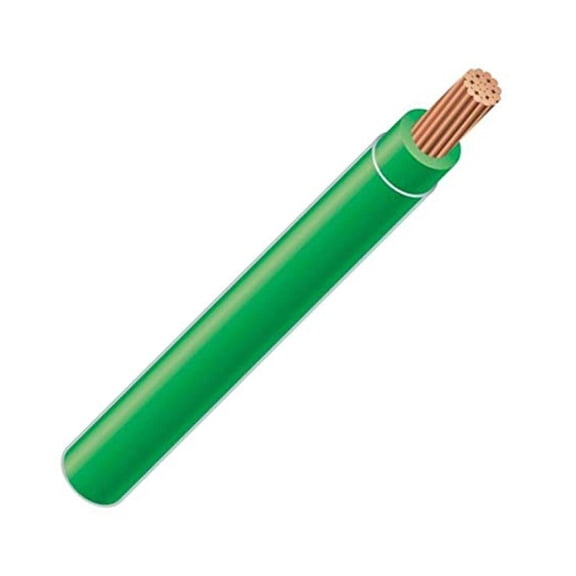 1/0 THHN, 19-Stranded Green Copper Building Wire (10Ft Cut)