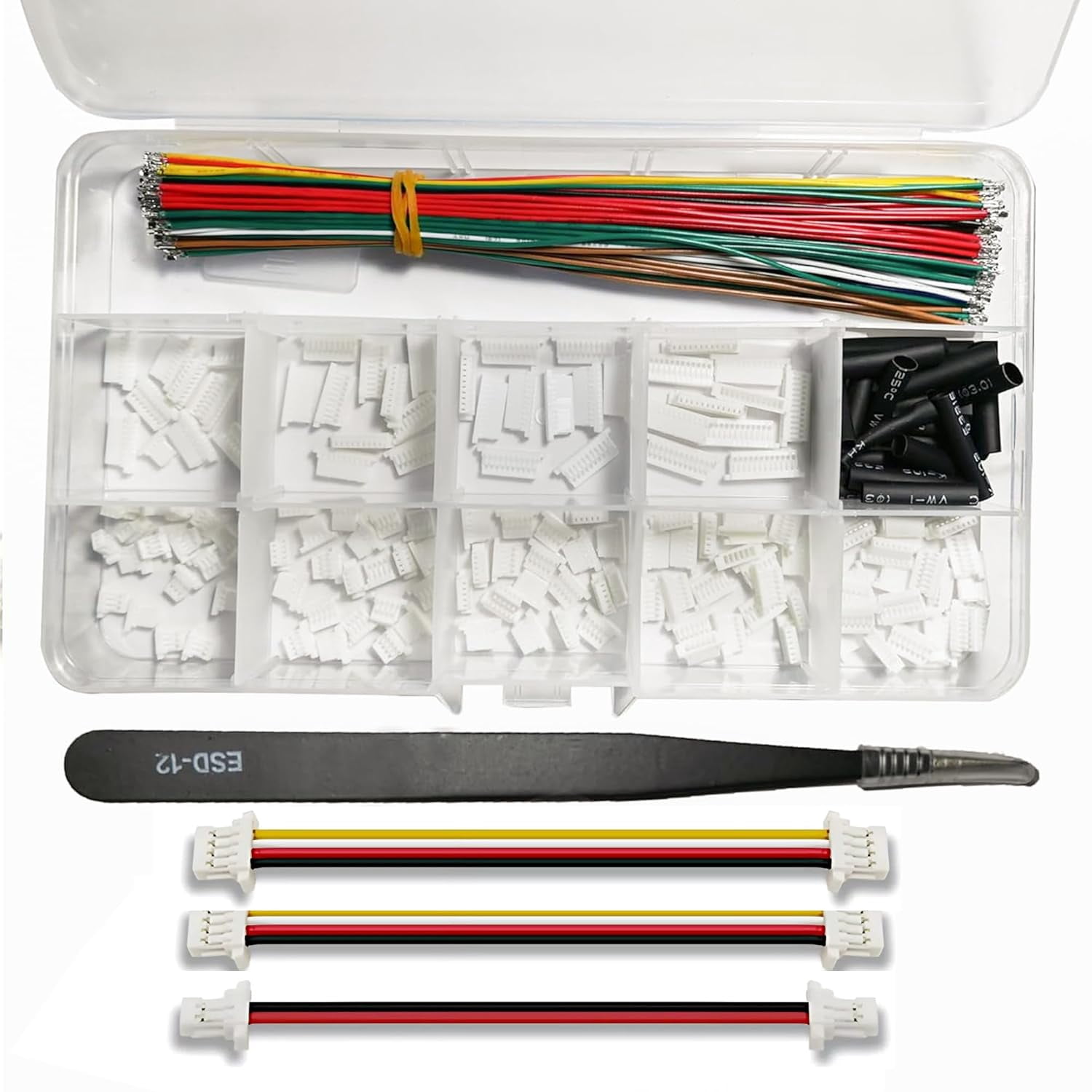 1.0 connector kit, including 3, 4, 5, 6, 7, 8, 9, 10, 12 pin male to male double-headed shell connectors, comes with 28150 pre-pressed cables