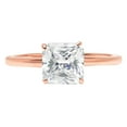 thumbnail image 1 of 1.0 ct Asscher Cut Genuine Cultured Diamond VS1-VS2 I-J 14K Rose Gold Solitaire Promise Wedding Statement Engagement Designer Ring size 4, 1 of 6