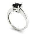 thumbnail image 1 of 1.0 ct Brilliant Cushion Cut VVS1 Natural Onyx 14k White Solid Gold Solitaire Wedding Bridal Anniversary Engagement Ring size 8.75, 1 of 7