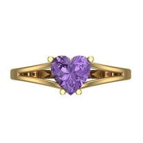 Solitaire Engagement Ring for Women - 1ct Simulated Alexandrite in 18K Yellow Gold Promise Ring