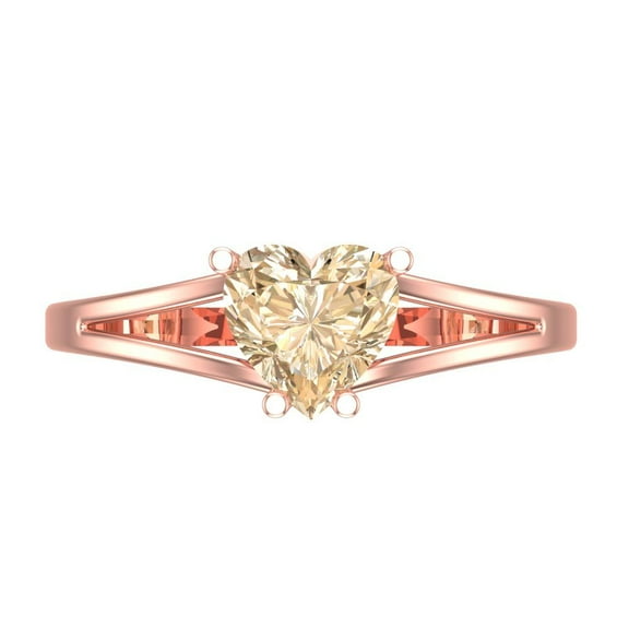 Solitaire Engagement Ring for Women - 1ct Natural Morganite in 14K Rose Gold Promise Ring