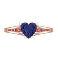 thumbnail image 1 of Solitaire Engagement Ring for Women - 1ct Simulated Tanzanite in 14K Rose Gold Promise Ring, 1 of 8