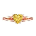 thumbnail image 1 of Solitaire Engagement Ring for Women - 1ct Simulated Yellow Diamond in 14K Rose Gold Promise Ring, 1 of 8