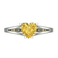 thumbnail image 1 of Solitaire Engagement Ring for Women - 1ct Simulated Yellow Diamond in 14K White Gold Promise Ring, 1 of 8