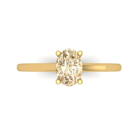 Solitaire Engagement Ring for Women - 1ct Natural Morganite in 14K Yellow Gold Promise Ring
