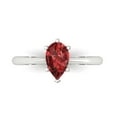 thumbnail image 1 of Solitaire Engagement Ring for Women - 1ct Natural Garnet in 14K White Gold Promise Ring, 1 of 6