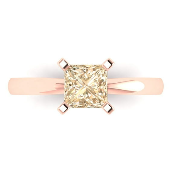 Solitaire Engagement Ring for Women - 1ct Natural Morganite in 18K Rose Gold Promise Ring