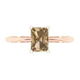 thumbnail image 1 of Solitaire Engagement Ring for Women - 1ct Simulated Champagne Diamond in 14K Rose Gold Promise Ring, 1 of 8