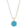 thumbnail image 1 of 1.0 ct Brilliant Round Cut Solitaire Simulated Turquoise 14k Rose Gold Pendant with 16" Chain, 1 of 4