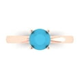 thumbnail image 1 of Solitaire Engagement Ring for Women - 1ct Simulated Turquoise in 14K Rose Gold Promise Ring, 1 of 8
