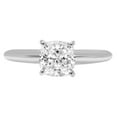 thumbnail image 1 of 1.0 ct Cushion Cut Genuine Cultured Diamond VS1-VS2 G-H 18K White Gold Solitaire Promise Wedding Statement Engagement Designer Ring size 9.5, 1 of 6