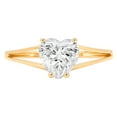 thumbnail image 1 of 1.0 ct Heart Cut Genuine Cultured Diamond SI1-SI2 J-K 18K Yellow Gold Solitaire Promise Wedding Statement Engagement Designer Ring size 8.5, 1 of 6