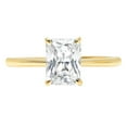 thumbnail image 1 of 1.0 ct Radiant Cut Real Genuine Natural Diamond VS1-VS2 G-H 14K Yellow Gold Solitaire Promise Wedding Statement Engagement Designer Ring size 9, 1 of 7