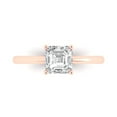 thumbnail image 1 of Clara Pucci 14K Rose Gold Solid Gold Clear Solitaire Anniversary Ring for Women - 1 cttw Asscher Cut, 1 of 8