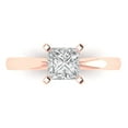 thumbnail image 1 of Clara Pucci 14K Rose Gold Solid Gold Clear Solitaire Anniversary Ring for Women - 1 cttw Princess Cut, 1 of 8