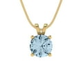 thumbnail image 1 of 1.0 ct round cut natural sky blue topaz 14k yellow hypoallergenic Solid gold Designer Everyday Affordable Dainty Necklace Pendant + 18" hypoallergenic Solid gold chain, 1 of 6