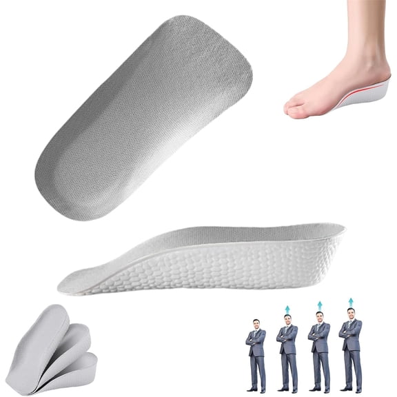 1.0 inch GIXUSIL Insoles, Orthopedic High Pads, Height Increase Insoles, Arch Support Insoles for Plantar Fasciitis - Flat Feet Over-Pronation - Tendonitis Foot Pain Relief (Gray - A Pair)