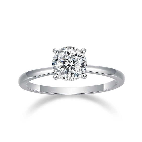 1.00 CT Round Cut Moissanite Diamond Solitaire Women Wedding Ring 925 Sterling Silver