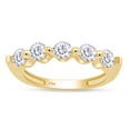 thumbnail image 1 of 1.00 CT Round Cut Natural White Diamond Five Stone Engagement Band Ring For Women In 14K Yellow Gold (Color: I-J, Clarity: I2-I3, 1.00 Cttw) -5.5, 1 of 8