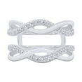 thumbnail image 1 of 1.00 CT Round Cut White Cubic Zirconia Criss Cros Guard Enhancer Ring In 14K White Gold Plated 925 Sterling Silver (Color: White, Clarity: VVS1-VVS2, 1.00 Cttw) -4, 1 of 8