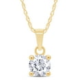 thumbnail image 1 of 1.00 CT TW Lab Grown Diamond Pendant Necklace For Women - Sparkling GH Color VS-SI Clarity Up 14K Yellow Gold Prong Set Womens Diamond Necklace With Solid Real Gold Chain,, 1 of 1