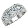 thumbnail image 1 of 1.00 CT Three Rows Graduating Diamond Wedding Band Ring 14K White Gold, 1 of 5