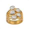 thumbnail image 1 of 1.00 CTW Natural Diamond Polki Multi Band Women's Mother's Day Gift Ring 925 Sterling Silver Gold Plated, 1 of 5