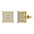 thumbnail image 1 of 1.00 CTW Square Cube Diamond Studded Earrings 14K Gold, 1 of 3