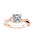 thumbnail image 1 of 1.00 Carat Brilliant Asscher Cut Natural Diamond Solitaire Beautiful Ring for Engagement Solid 18K Rose Gold Size 9, 1 of 8