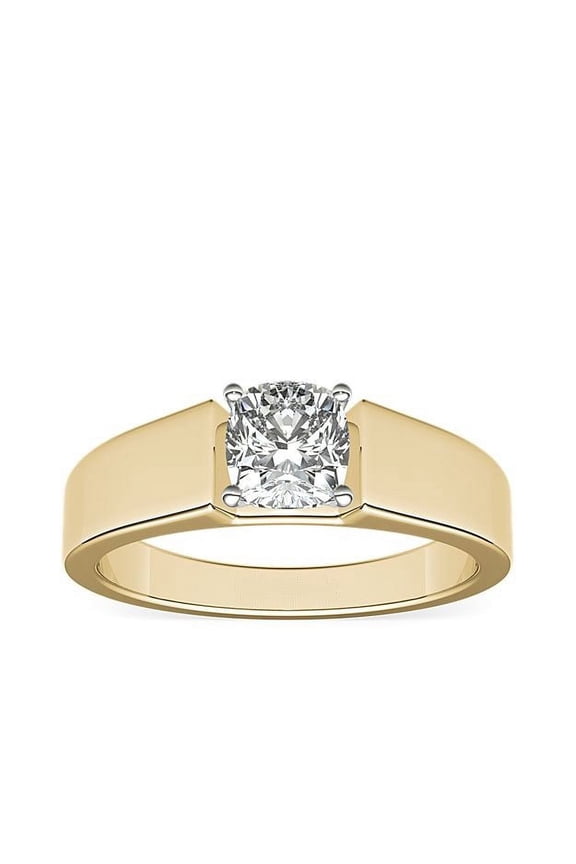 2.00 Carat Brilliant Cushion Cut IGI Certified Lab Grown Diamond Solitaire Wonderful Wedding Ring for Women Solid 14K Yellow Gold Size 10.5