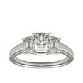 thumbnail image 1 of 1.00 Carat Brilliant Cushion Cut Natural Diamond Three Stone Beautiful Ring for Engagement Solid 14K White Gold Size 9, 1 of 6