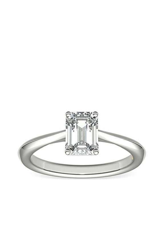 2.00 Carat Brilliant Emerald Cut IGI Certified Lab Grown Diamond Solitaire Wonderful Wedding Ring for Women Solid 14K White Gold Size 10.5