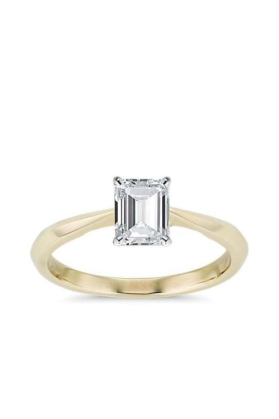 2.00 Carat Brilliant Emerald Cut IGI Certified Lab Grown Diamond Solitaire Wonderful Wedding Ring for Women Solid 14K Yellow Gold Size 10.5