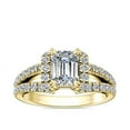 thumbnail image 1 of 1.00 Carat Brilliant Emerald Cut Genuine Diamond Solitaire with Accents Wonderful Ring for Ladies Solid 14K Yellow Gold Size 10.5, 1 of 8
