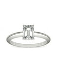thumbnail image 1 of 1.00 Carat Brilliant Emerald Cut Natural Diamond Elegant Solitaire Wedding Ring for her in Solid 14K White Gold Size 9.5, 1 of 6