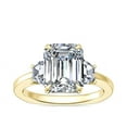 thumbnail image 1 of 1.00 Carat Brilliant Emerald Cut Natural Diamond Three Stone Beautiful Ring for Engagement Solid 14K Yellow Gold Size 9, 1 of 8
