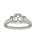 thumbnail image 1 of 1.00 Carat Brilliant Emerald Cut Natural Diamond Three Stone Beautiful Ring for Engagement Solid 950 Platinum Size 9, 1 of 7