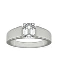 thumbnail image 1 of 1.00 Carat Brilliant Emerald Cut Real Diamond Elegant Solitaire Wedding Ring for Women Solid 14K White Gold Size 10, 1 of 6