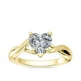 thumbnail image 1 of 1.00 Carat Brilliant Heart Cut Real Diamond Elegant Solitaire Wedding Ring for Women Solid 14K Yellow Gold Size 10, 1 of 8