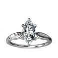 thumbnail image 1 of 1.00 Carat Brilliant Marquise Cut Genuine Diamond Solitaire Wonderful Ring for Ladies Solid 14K White Gold Size 10.5, 1 of 7