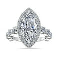 thumbnail image 1 of 1.00 Carat Brilliant Marquise Cut Genuine Diamond Solitaire with Accents Wonderful Ring for Ladies Solid 14K White Gold Size 10.5, 1 of 8