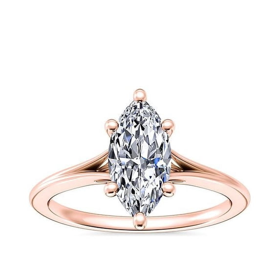 1.00 Carat Brilliant Marquise Cut Natural Diamond Elegant Solitaire Wedding Ring for her in Solid 14K Rose Gold Size 9.5