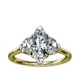 thumbnail image 1 of 1.00 Carat Brilliant Marquise Cut Natural Diamond Elegant Three Stone Wedding Ring for her in Solid 14K Yellow Gold Size 9.5, 1 of 8