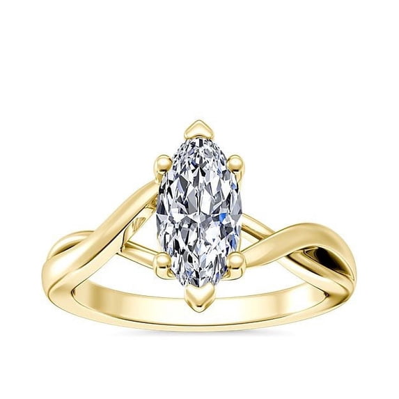 1.00 Carat Brilliant Marquise Cut Natural Diamond Solitaire Beautiful Ring for Engagement Solid 18K Yellow Gold Size 9